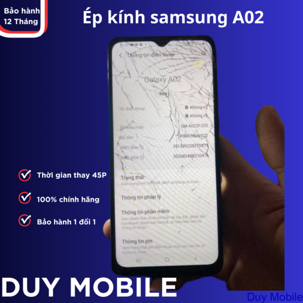 Thay mặt kính / Ép kính samsung A02s
