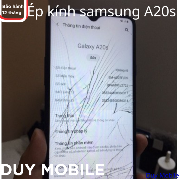 Ép kính samsung A20s