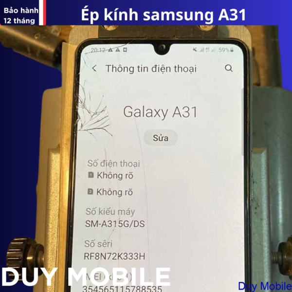 Ép kính samsung A31
