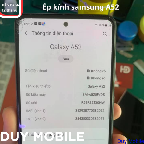 Ép kính samsung A52