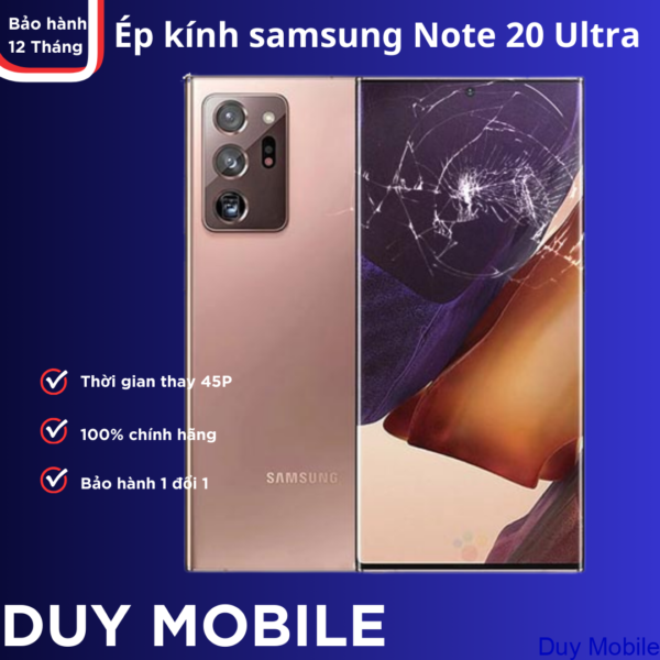 Thay mặt kính / Ép kính samsung Note 20 Ultra