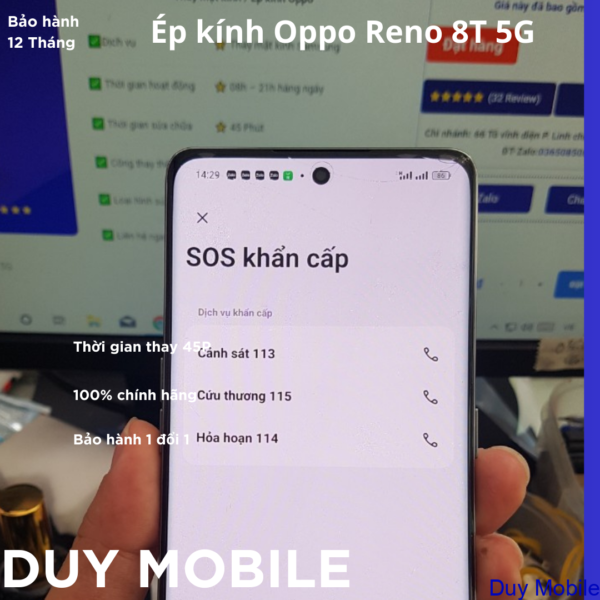 Thay mặt kính / Ép kính Oppo Reno 8T 5G