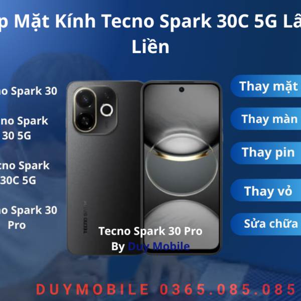 Ép mặt kính Tecno Spark 30C 5G lấy liền