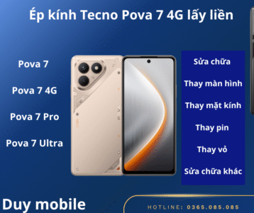 ép kính Tecno Pova 7 4G lấy liền tại Duy Mobile