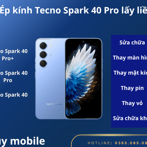 Ép kính Tecno Spark 40 Pro lấy liền