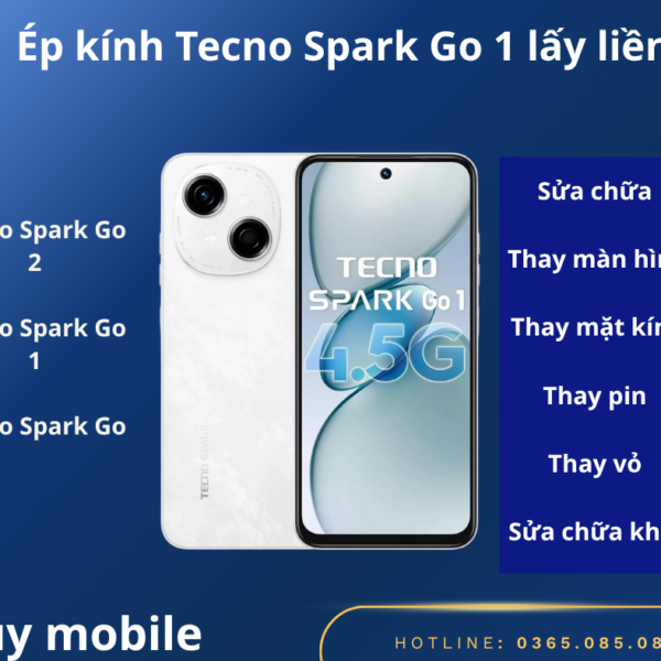 Ép kính Tecno Spark Go 1 lấy liền