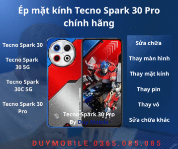 Ép mặt kính Tecno Spark 30 Pro chính hãng