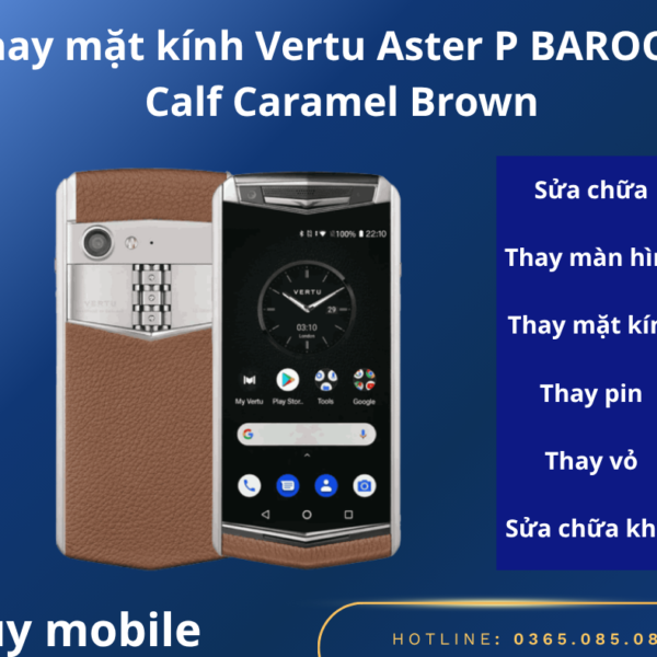 Thay mặt kính Vertu Aster P BAROQUE Calf Caramel Brown