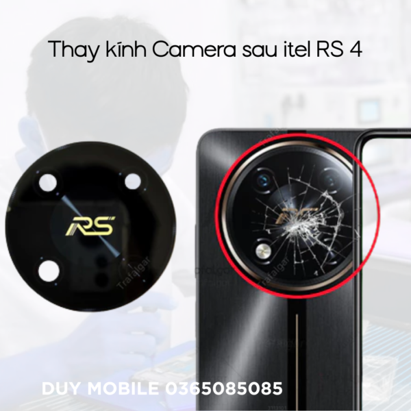 Thay kính Camera sau itel RS4