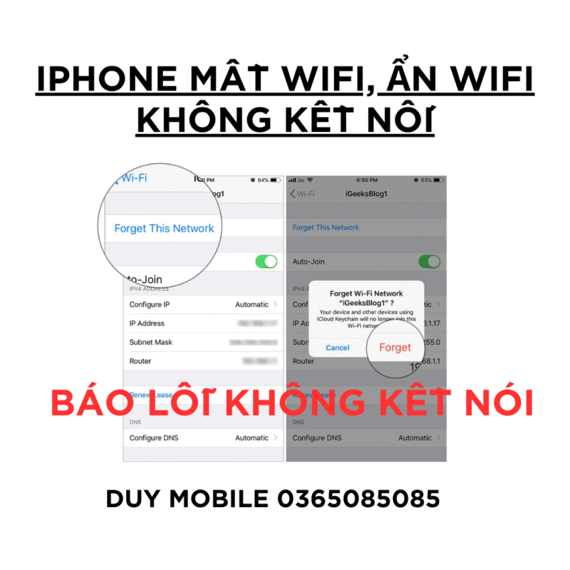 iPhone Mất WiFi, Ẩn WiFi Không Kết Nối