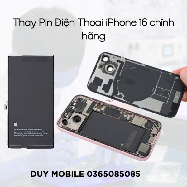 Thay Pin Điện Thoại iPhone 16 chính hãng