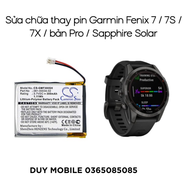 Sửa chữa thay pin Garmin Fenix 7 / 7S / 7X / bản Pro / Sapphire Solar
